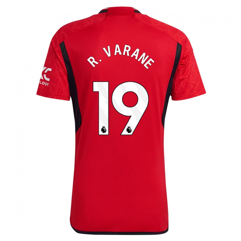 Kandiny Hombre Camiseta Raphaël Varane #19 Rojo 1ª Equipación 2023/24 La Camisa Chile