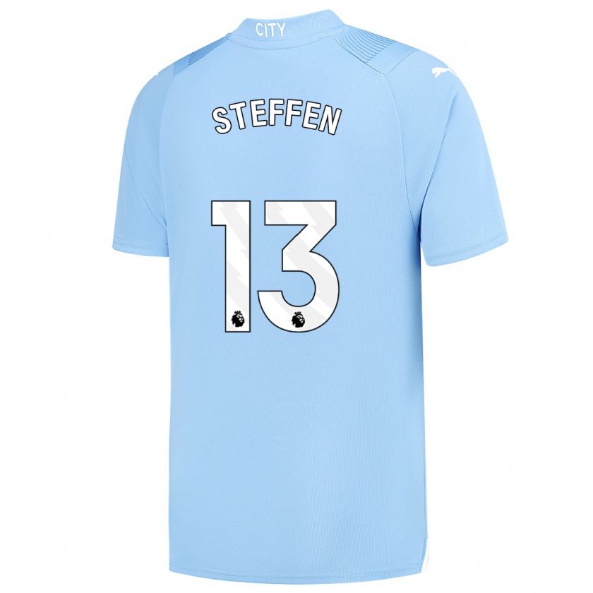 Kandiny Hombre Camiseta Zack Steffen #13 Azul Claro 1ª Equipación 2023/24 La Camisa Chile