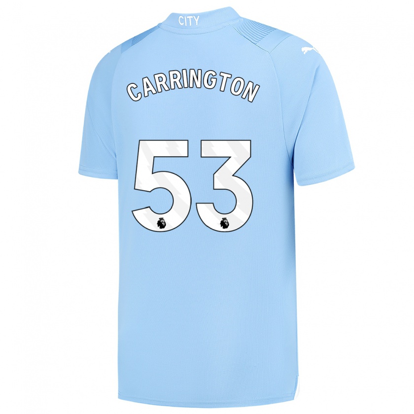 Kandiny Hombre Camiseta Ezra Carrington #53 Azul Claro 1ª Equipación 2023/24 La Camisa Chile