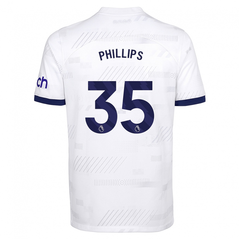 Kandiny Hombre Camiseta Ashley Phillips #35 Blanco 1ª Equipación 2023/24 La Camisa Chile