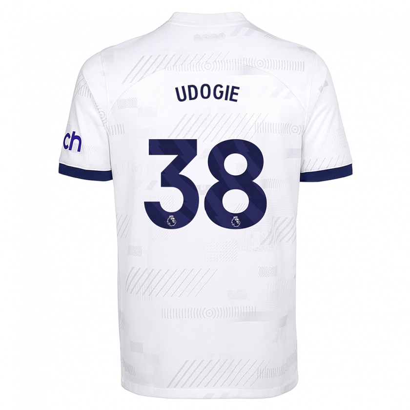 Kandiny Hombre Camiseta Destiny Udogie #38 Blanco 1ª Equipación 2023/24 La Camisa Chile