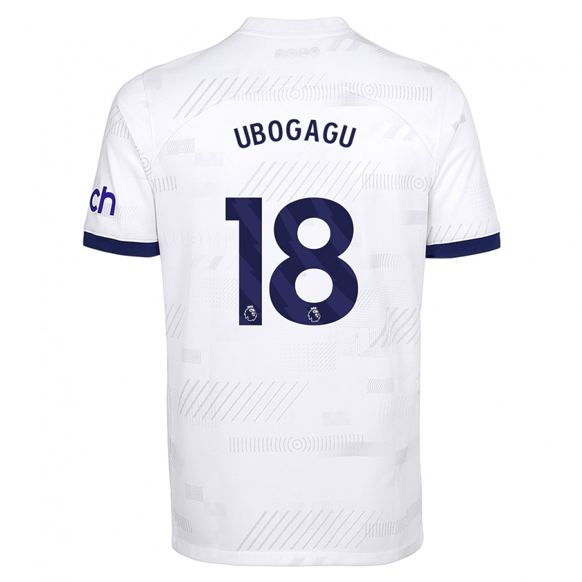 Kandiny Hombre Camiseta Chioma Ubogagu #18 Blanco 1ª Equipación 2023/24 La Camisa Chile
