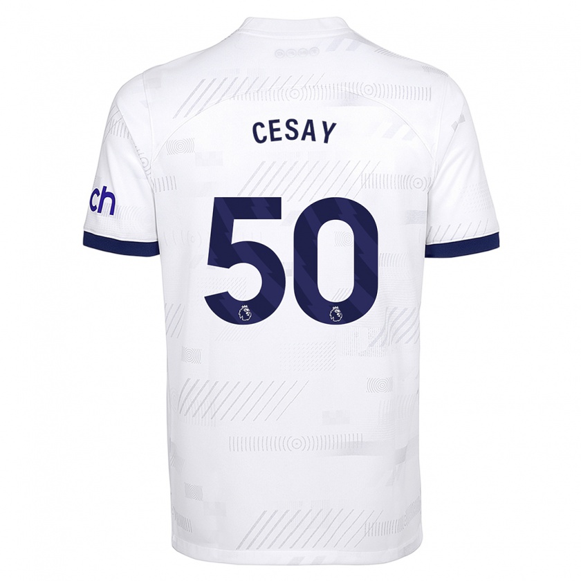 Kandiny Hombre Camiseta Kallum Cesay #50 Blanco 1ª Equipación 2023/24 La Camisa Chile