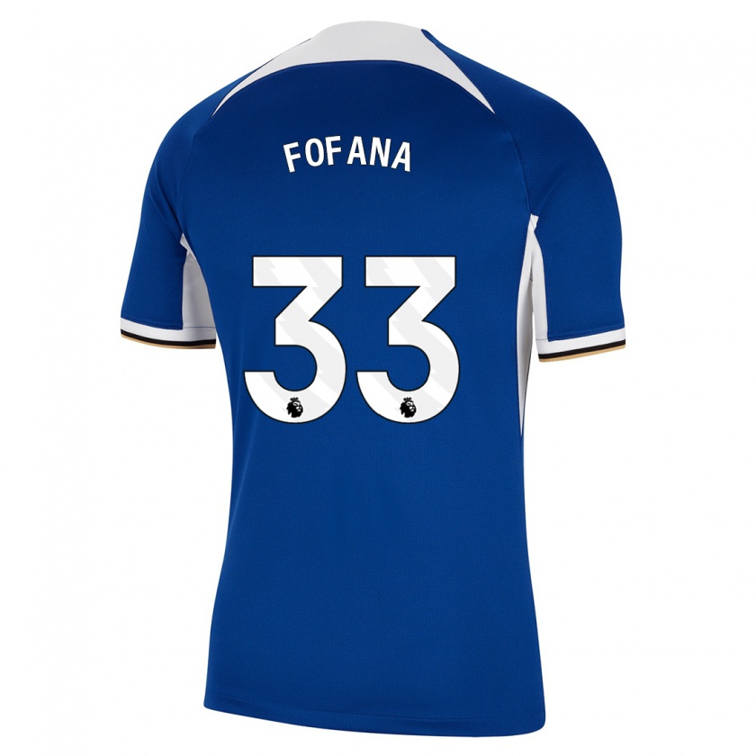 Kandiny Hombre Camiseta Wesley Fofana #33 Azul 1ª Equipación 2023/24 La Camisa Chile