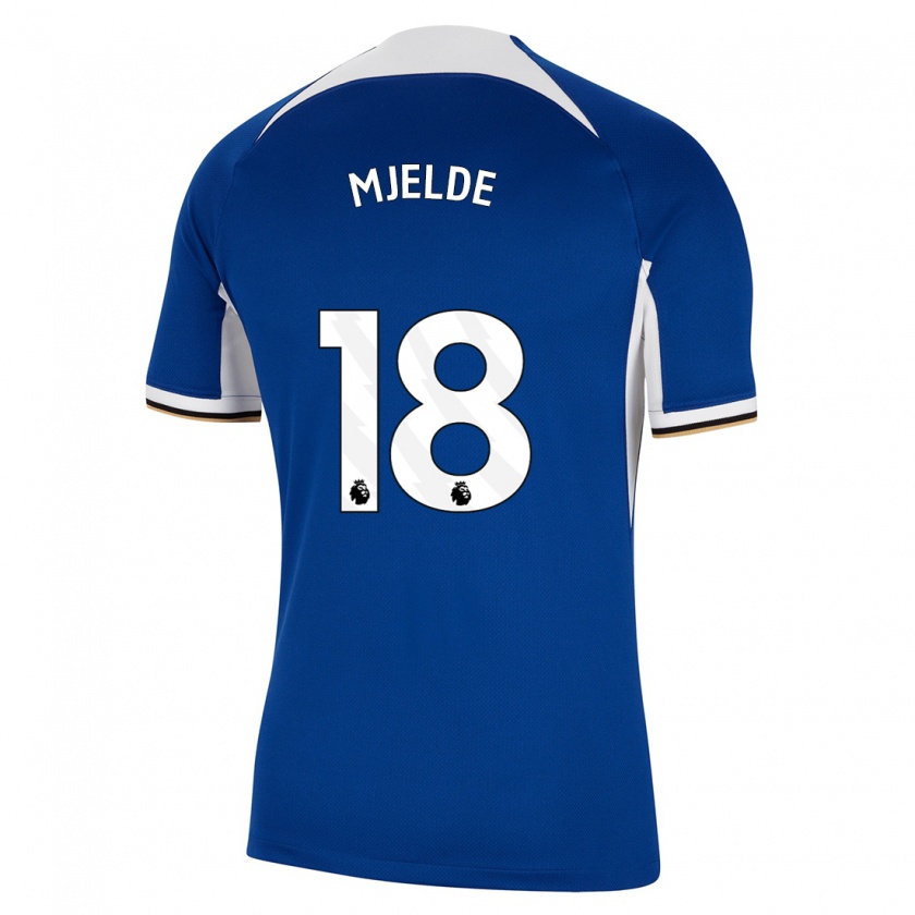 Kandiny Hombre Camiseta Maren Mjelde #18 Azul 1ª Equipación 2023/24 La Camisa Chile