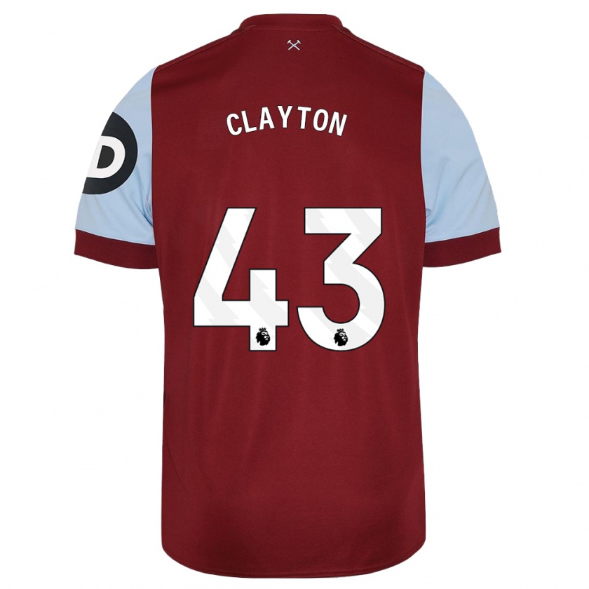 Kandiny Hombre Camiseta Regan Clayton #43 Granate 1ª Equipación 2023/24 La Camisa Chile