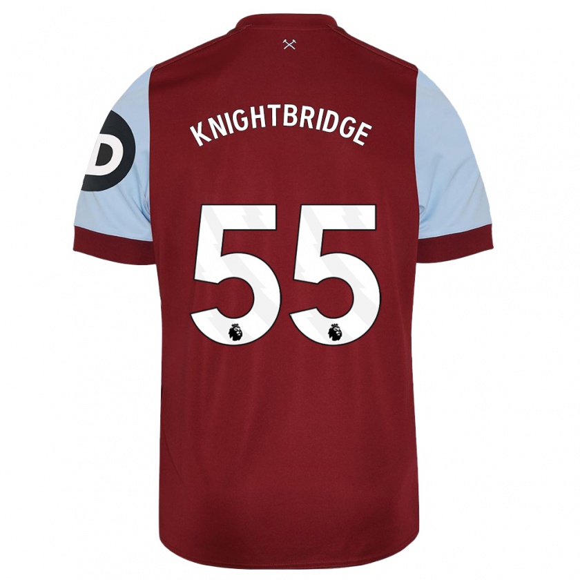 Kandiny Hombre Camiseta Jacob Knightbridge #55 Granate 1ª Equipación 2023/24 La Camisa Chile