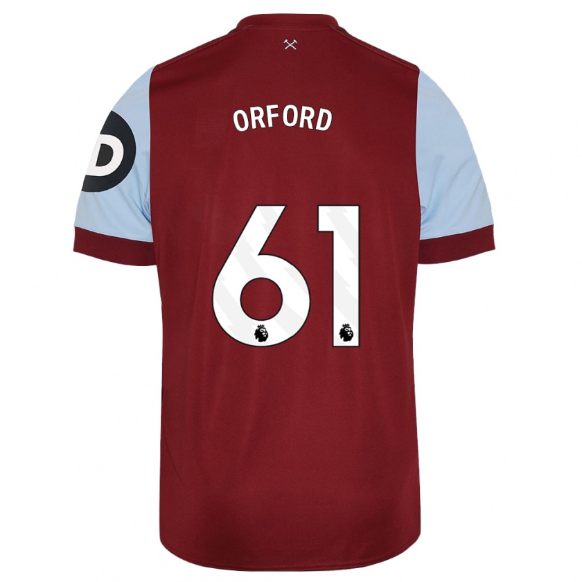 Kandiny Hombre Camiseta Lewis Orford #61 Granate 1ª Equipación 2023/24 La Camisa Chile