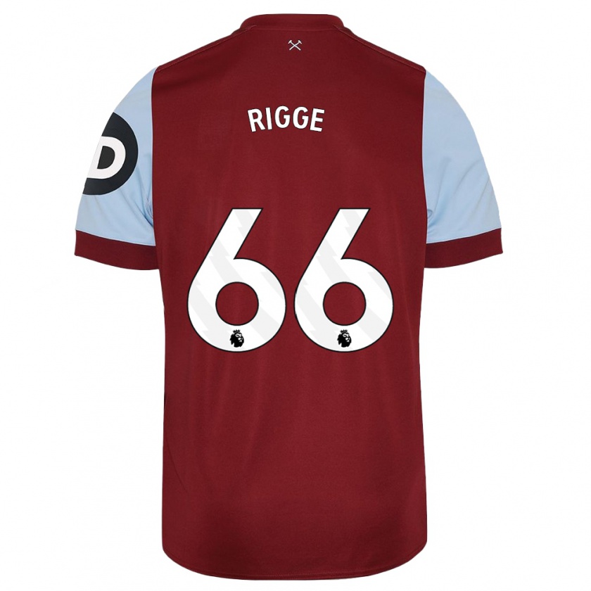 Kandiny Hombre Camiseta Daniel Rigge #66 Granate 1ª Equipación 2023/24 La Camisa Chile