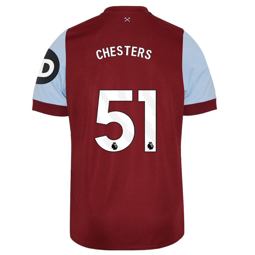 Kandiny Hombre Camiseta Daniel Chesters #51 Granate 1ª Equipación 2023/24 La Camisa Chile