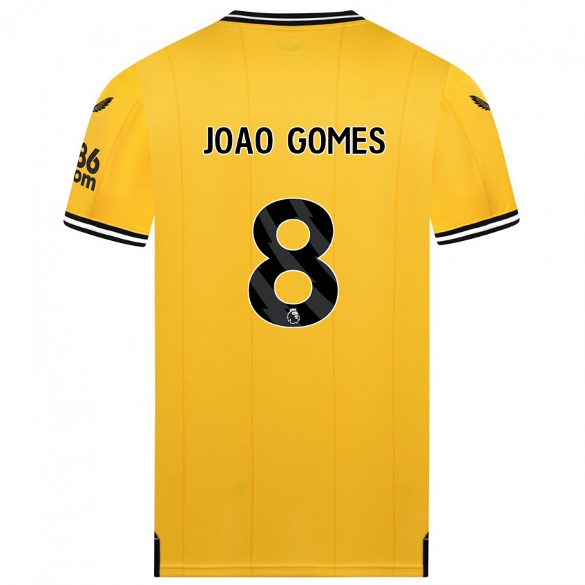 Kandiny Hombre Camiseta João Gomes #8 Amarillo 1ª Equipación 2023/24 La Camisa Chile