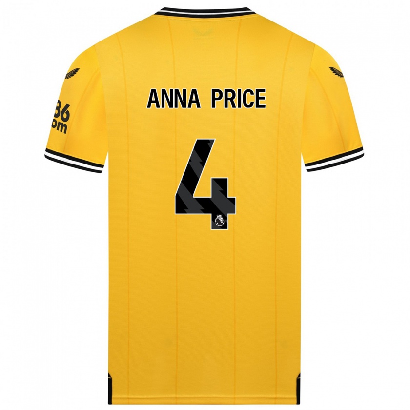 Kandiny Hombre Camiseta Anna Price #4 Amarillo 1ª Equipación 2023/24 La Camisa Chile