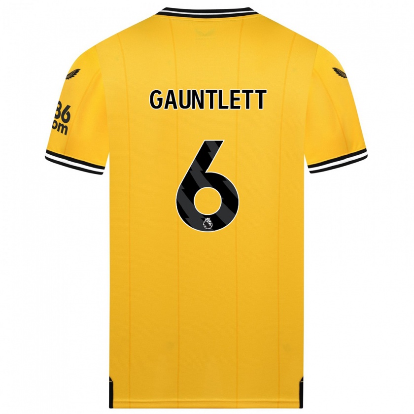Kandiny Hombre Camiseta Maz Gauntlett #6 Amarillo 1ª Equipación 2023/24 La Camisa Chile