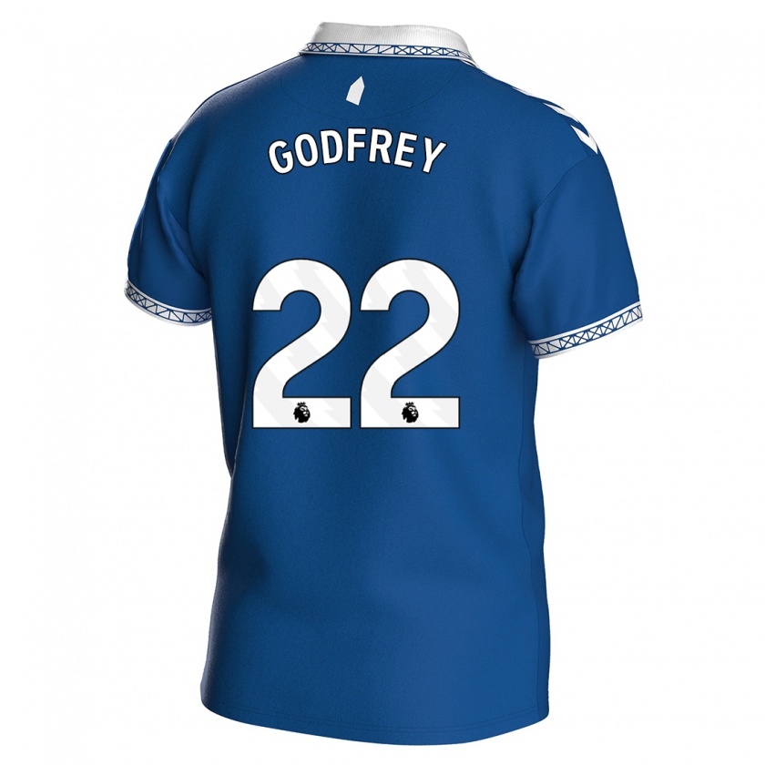 Kandiny Hombre Camiseta Ben Godfrey #22 Azul Real 1ª Equipación 2023/24 La Camisa Chile