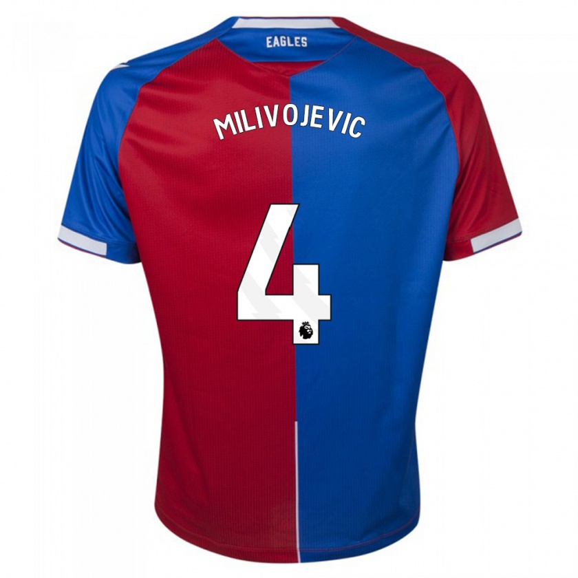 Kandiny Hombre Camiseta Luka Milivojevic #4 Rojo Azul 1ª Equipación 2023/24 La Camisa Chile