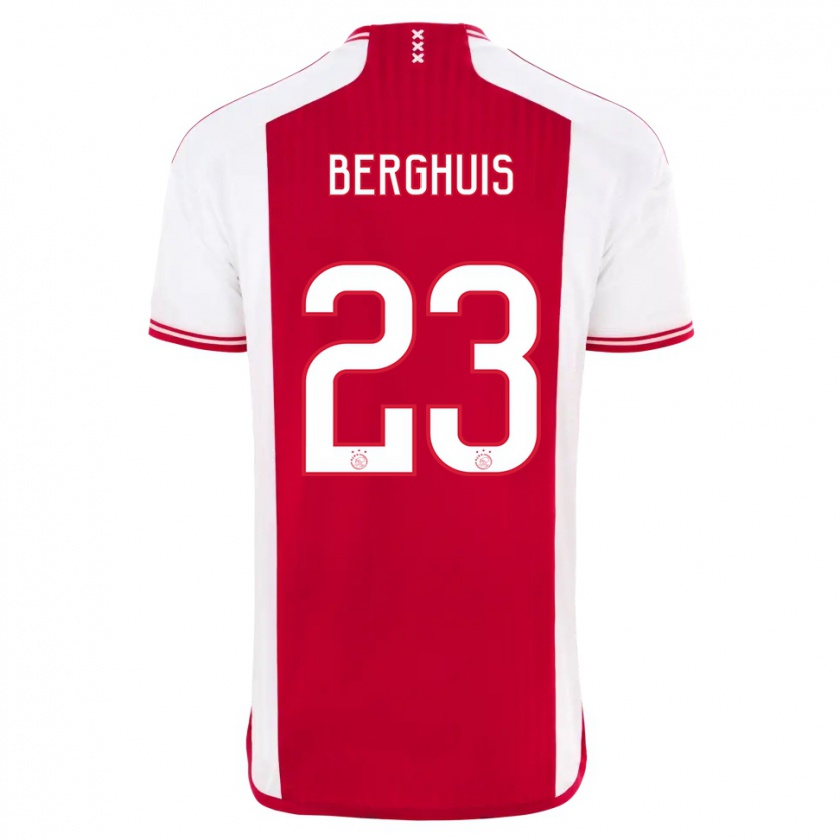 Kandiny Hombre Camiseta Steven Berghuis #23 Rojo Blanco 1ª Equipación 2023/24 La Camisa Chile