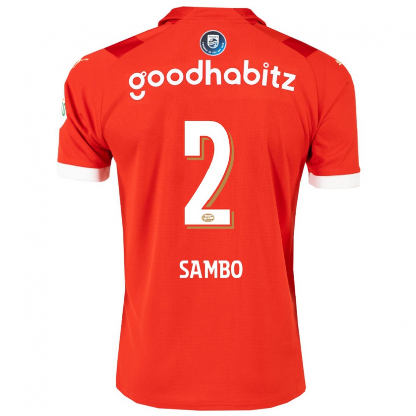 Kandiny Hombre Camiseta Shurandy Sambo #2 Rojo 1ª Equipación 2023/24 La Camisa Chile