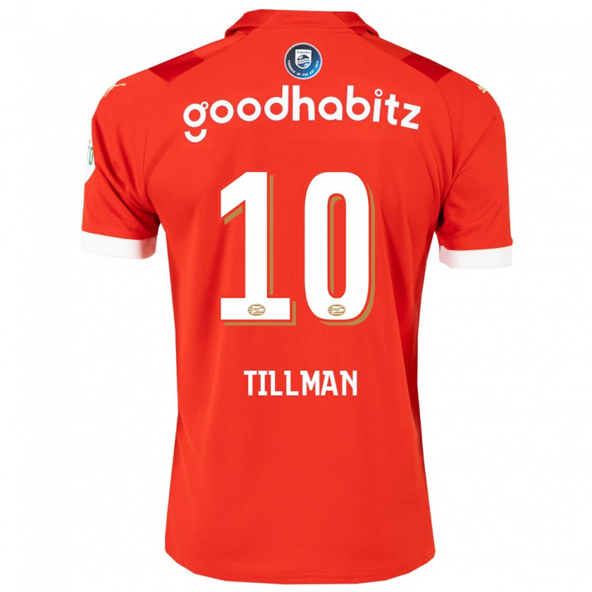Kandiny Hombre Camiseta Malik Tillman #10 Rojo 1ª Equipación 2023/24 La Camisa Chile