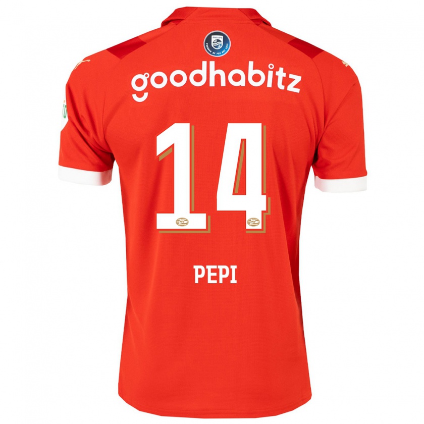 Kandiny Hombre Camiseta Ricardo Pepi #14 Rojo 1ª Equipación 2023/24 La Camisa Chile