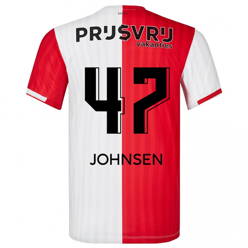 Kandiny Hombre Camiseta Mikael Torset Johnsen #47 Rojo Blanco 1ª Equipación 2023/24 La Camisa Chile