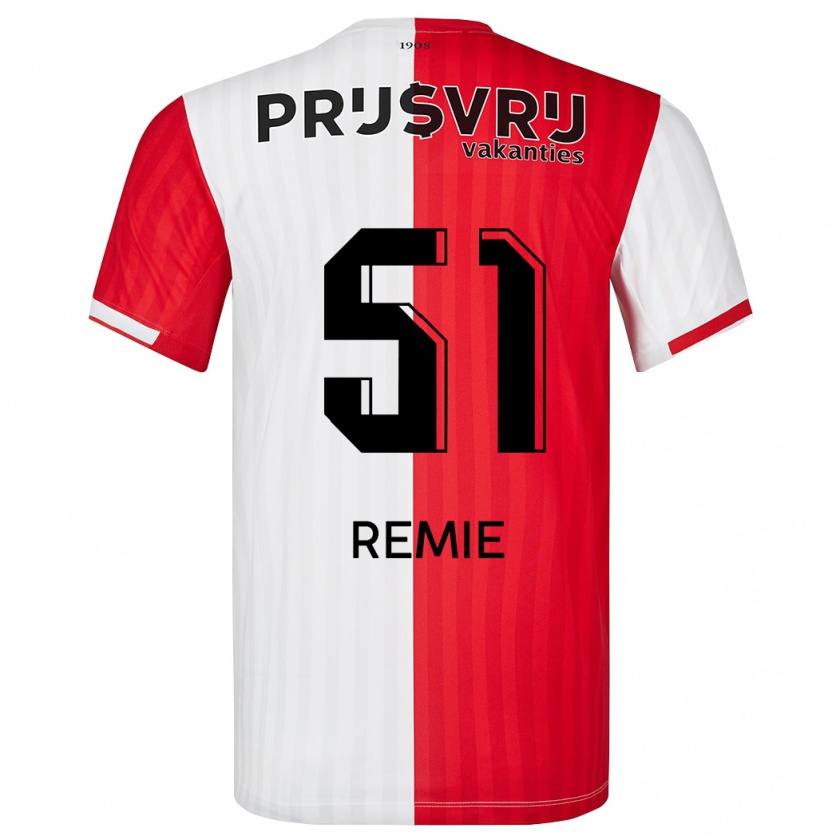 Kandiny Hombre Camiseta Devin Remie #51 Rojo Blanco 1ª Equipación 2023/24 La Camisa Chile