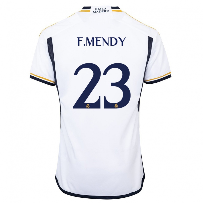 Kandiny Hombre Camiseta Ferland Mendy #23 Blanco 1ª Equipación 2023/24 La Camisa Chile