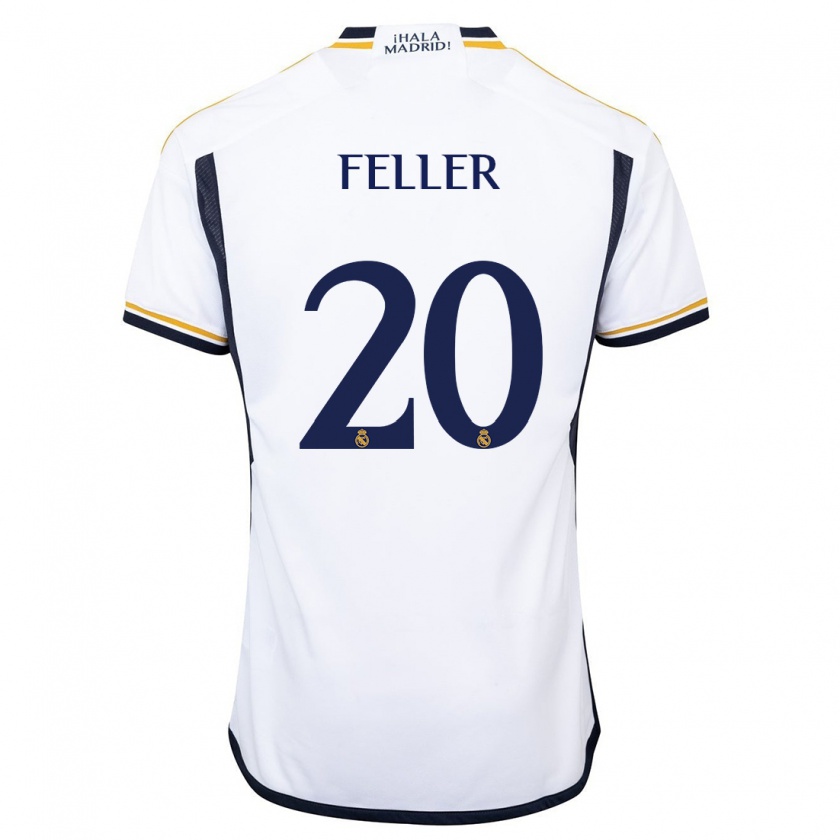 Kandiny Hombre Camiseta Naomie Feller #20 Blanco 1ª Equipación 2023/24 La Camisa Chile