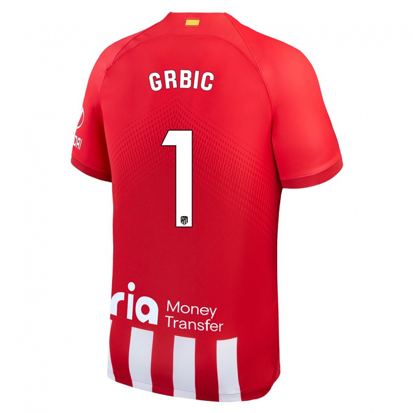 Kandiny Hombre Camiseta Ivo Grbic #1 Rojo Blanco 1ª Equipación 2023/24 La Camisa Chile