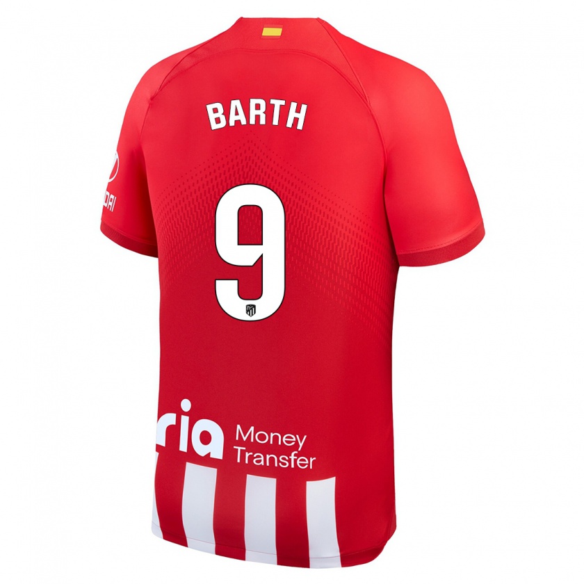 Kandiny Hombre Camiseta Merle Barth #9 Rojo Blanco 1ª Equipación 2023/24 La Camisa Chile