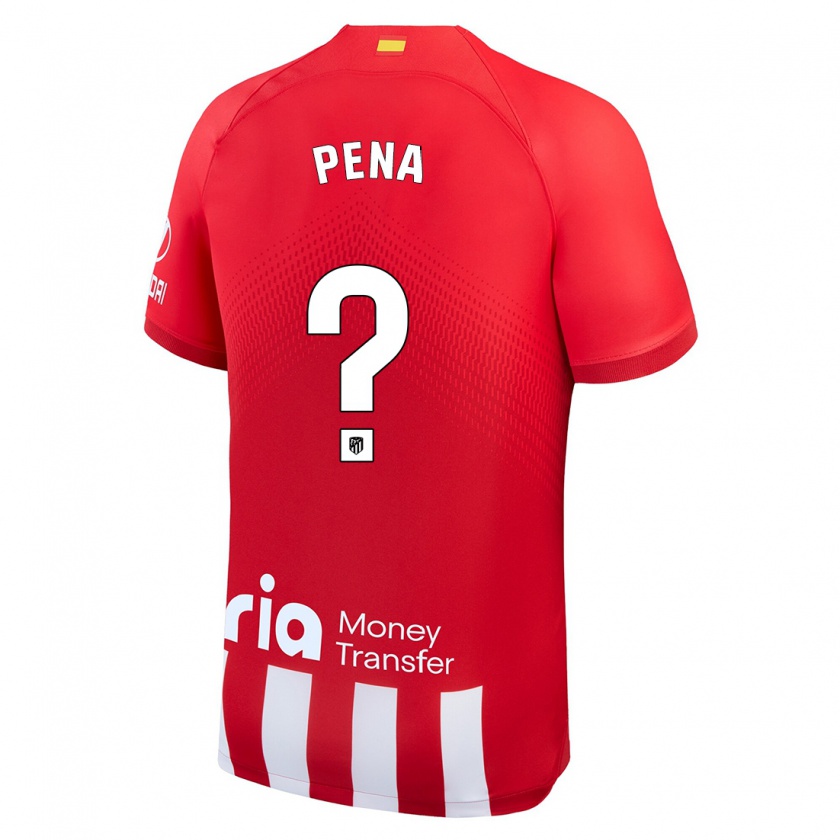 Kandiny Hombre Camiseta Hector Pena #0 Rojo Blanco 1ª Equipación 2023/24 La Camisa Chile