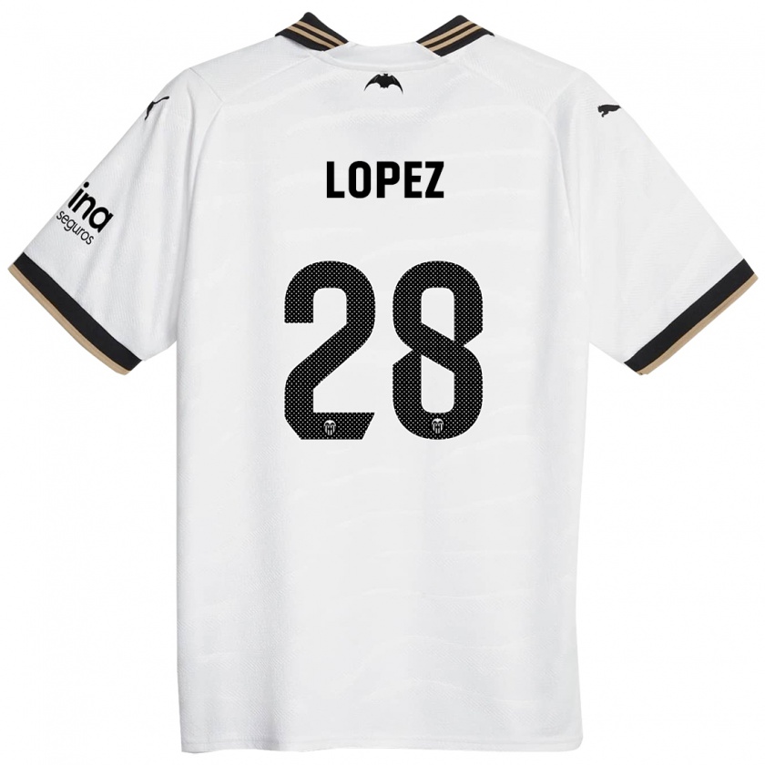 Kandiny Hombre Camiseta Saray Lopez #28 Blanco 1ª Equipación 2023/24 La Camisa Chile
