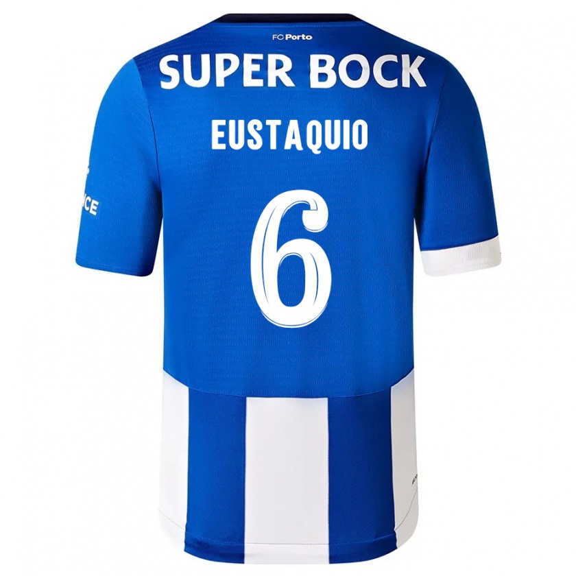 Kandiny Hombre Camiseta Stephen Eustaquio #6 Azul Blanco 1ª Equipación 2023/24 La Camisa Chile
