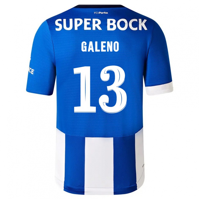 Kandiny Hombre Camiseta Galeno #13 Azul Blanco 1ª Equipación 2023/24 La Camisa Chile