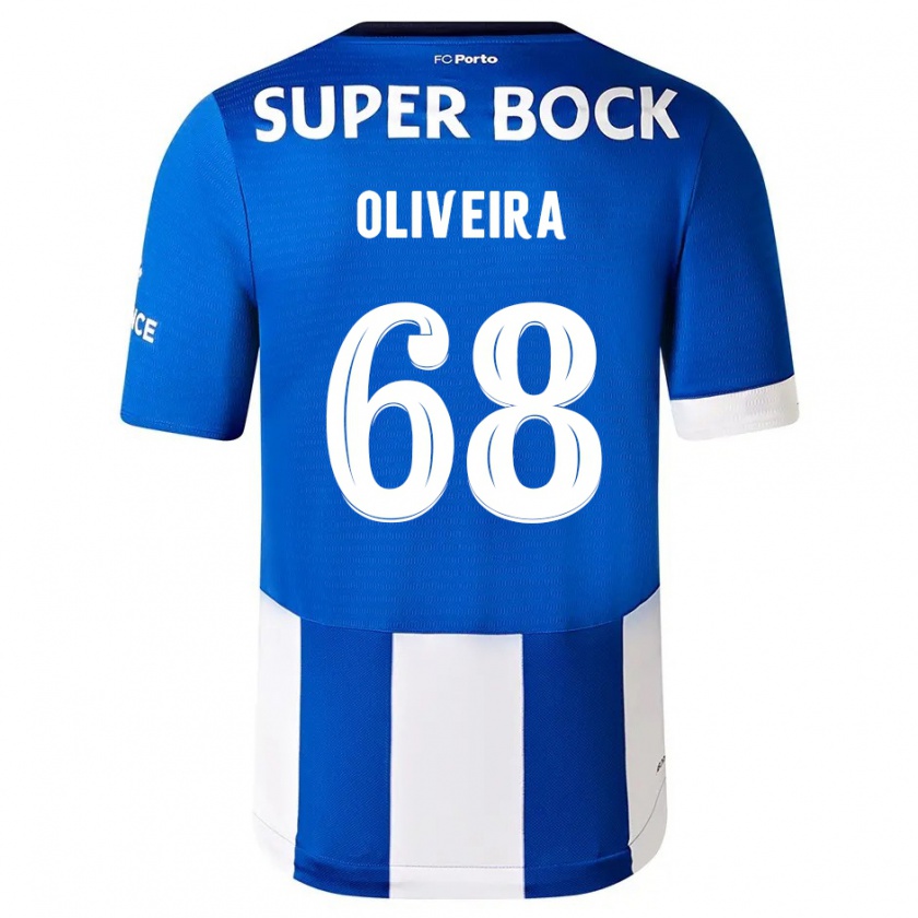 Kandiny Hombre Camiseta André Oliveira #68 Azul Blanco 1ª Equipación 2023/24 La Camisa Chile