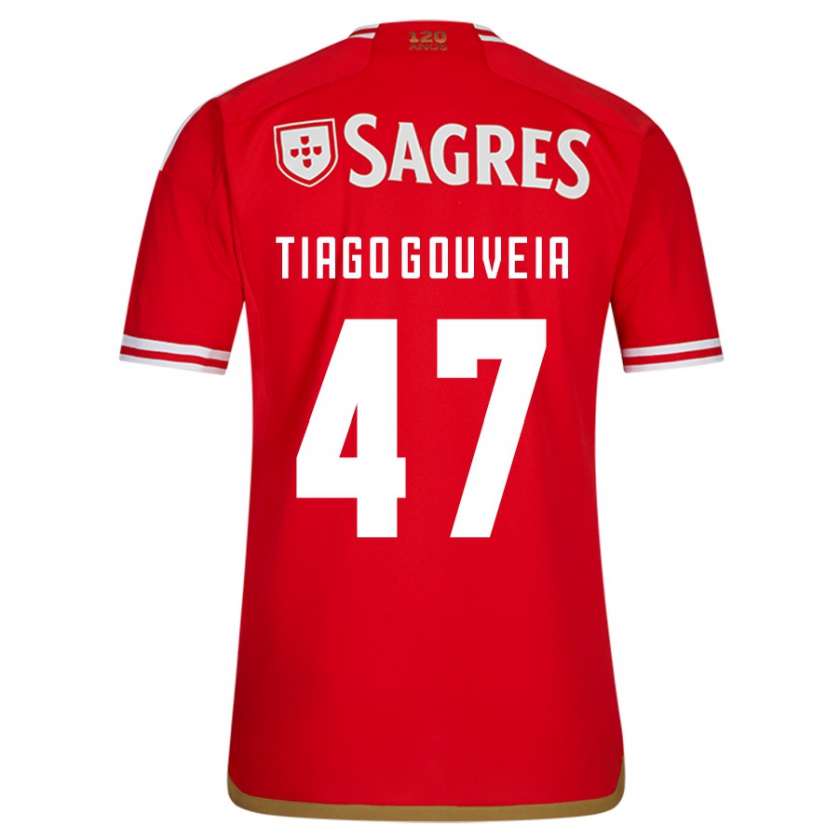 Kandiny Hombre Camiseta Tiago Gouveia #47 Rojo 1ª Equipación 2023/24 La Camisa Chile