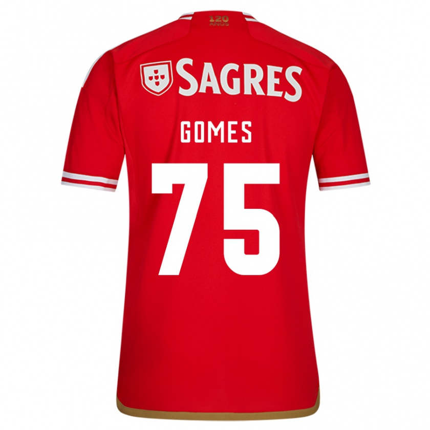 Kandiny Hombre Camiseta André Gomes #75 Rojo 1ª Equipación 2023/24 La Camisa Chile