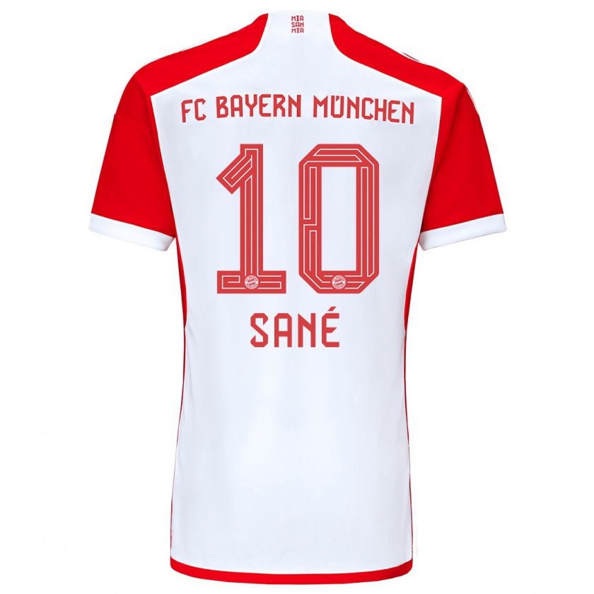 Kandiny Hombre Camiseta Leroy Sané #10 Rojo Blanco 1ª Equipación 2023/24 La Camisa Chile