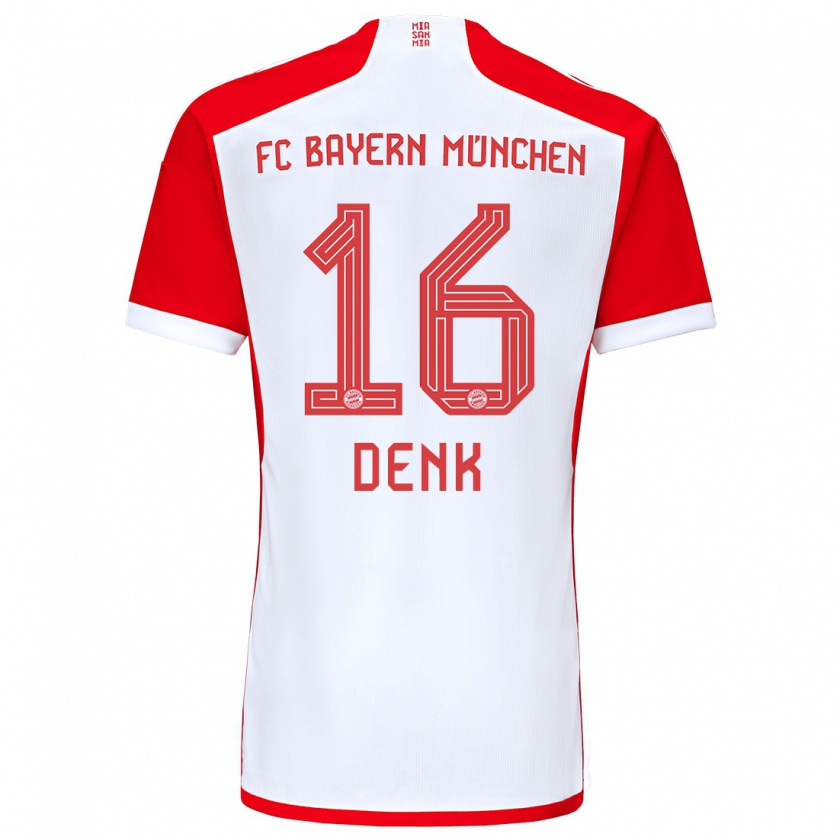 Kandiny Hombre Camiseta Luca Denk #16 Rojo Blanco 1ª Equipación 2023/24 La Camisa Chile