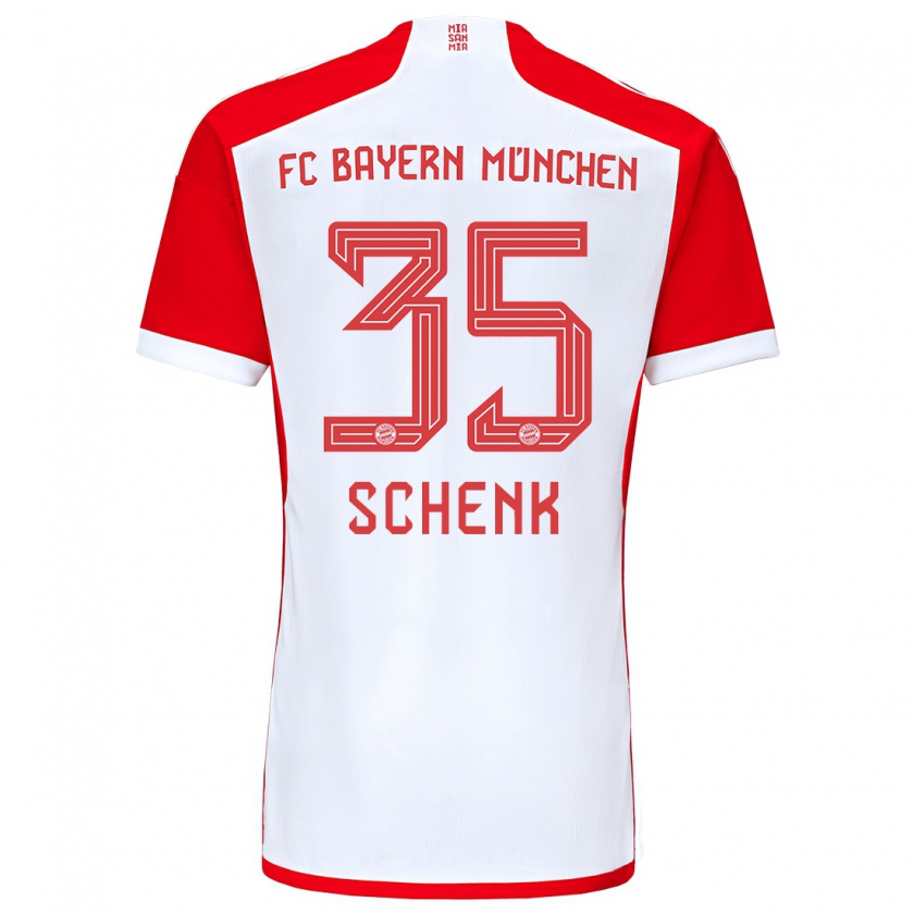 Kandiny Hombre Camiseta Johannes Schenk #35 Rojo Blanco 1ª Equipación 2023/24 La Camisa Chile
