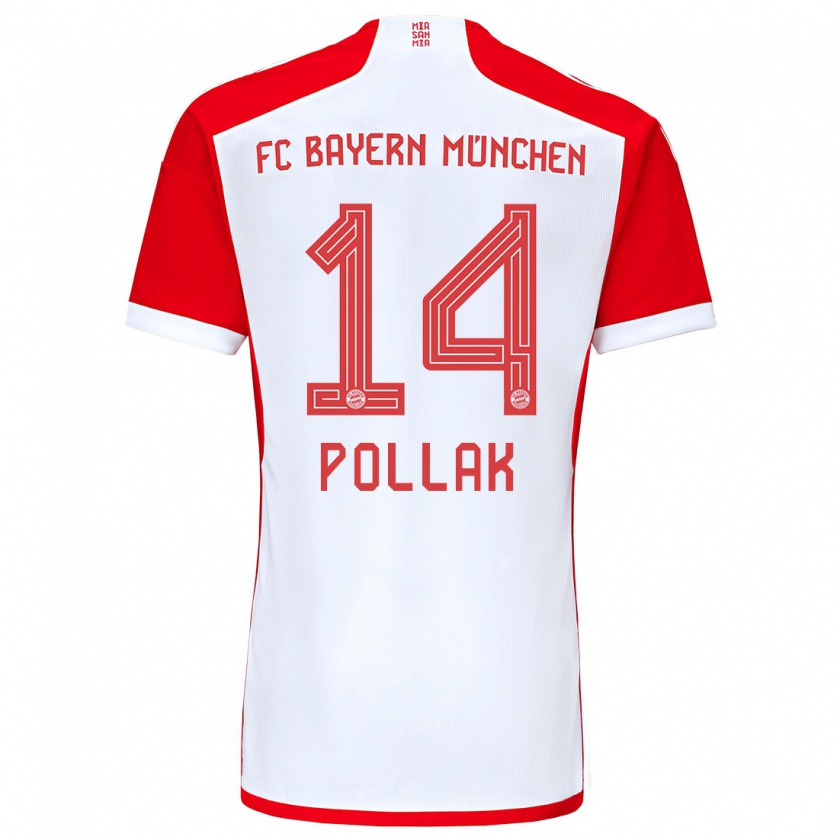 Kandiny Hombre Camiseta Florian Pollak #14 Rojo Blanco 1ª Equipación 2023/24 La Camisa Chile