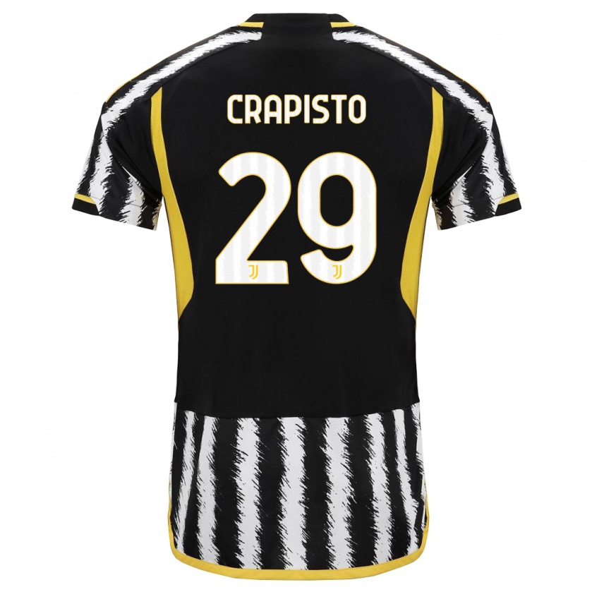 Kandiny Hombre Camiseta Francesco Crapisto #29 Blanco Negro 1ª Equipación 2023/24 La Camisa Chile