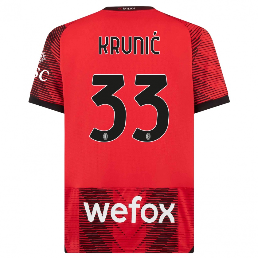 Kandiny Hombre Camiseta Rade Krunic #33 Negro Rojo 1ª Equipación 2023/24 La Camisa Chile