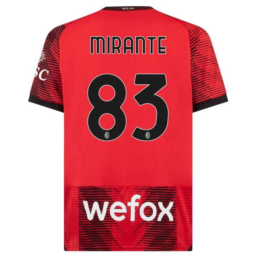 Kandiny Hombre Camiseta Antonio Mirante #83 Negro Rojo 1ª Equipación 2023/24 La Camisa Chile
