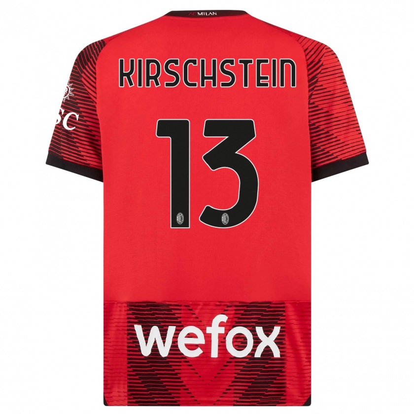 Kandiny Hombre Camiseta Merle Kirschstein #13 Negro Rojo 1ª Equipación 2023/24 La Camisa Chile