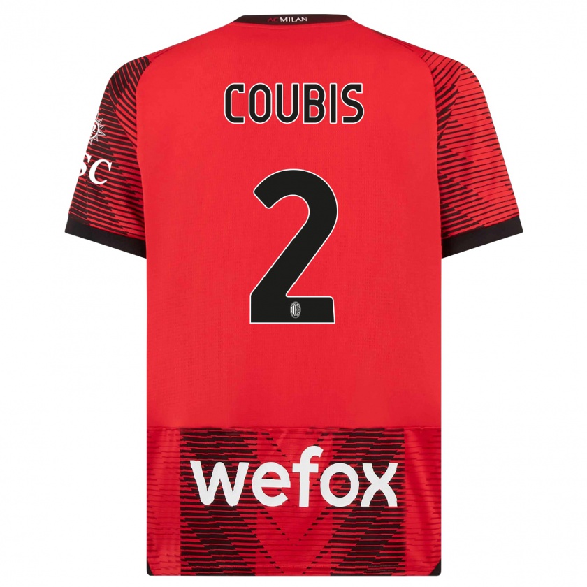Kandiny Hombre Camiseta Andrei Coubis #2 Negro Rojo 1ª Equipación 2023/24 La Camisa Chile