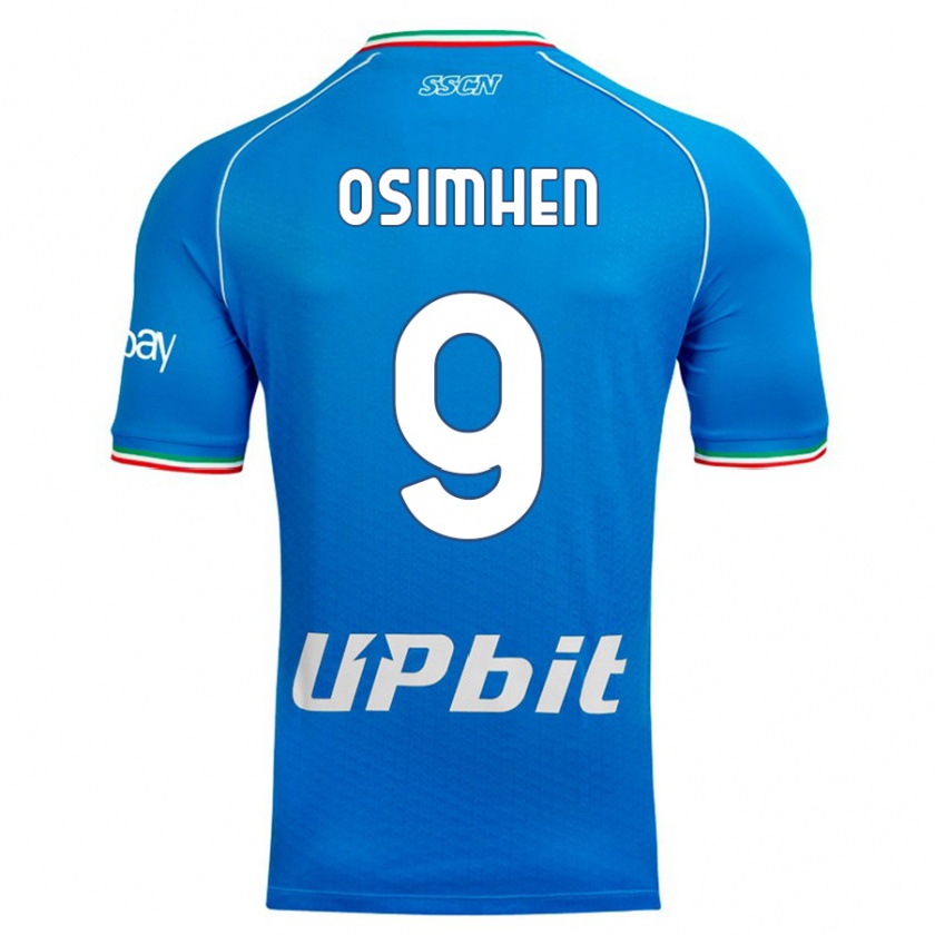 Kandiny Hombre Camiseta Victor Osimhen #9 Cielo Azul 1ª Equipación 2023/24 La Camisa Chile