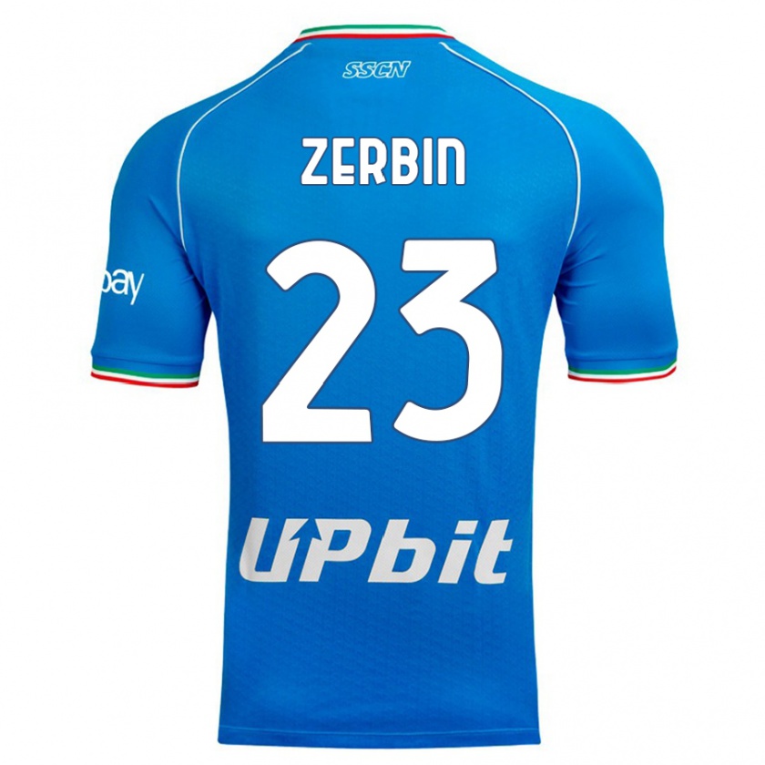 Kandiny Hombre Camiseta Alessio Zerbin #23 Cielo Azul 1ª Equipación 2023/24 La Camisa Chile