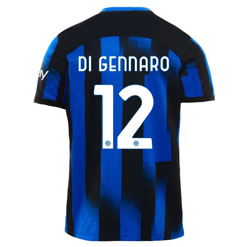 Kandiny Hombre Camiseta Raffaele Di Gennaro #12 Azul Negro 1ª Equipación 2023/24 La Camisa Chile