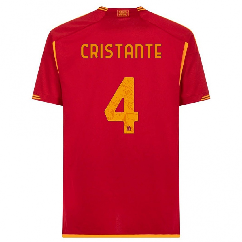 Kandiny Hombre Camiseta Bryan Cristante #4 Rojo 1ª Equipación 2023/24 La Camisa Chile