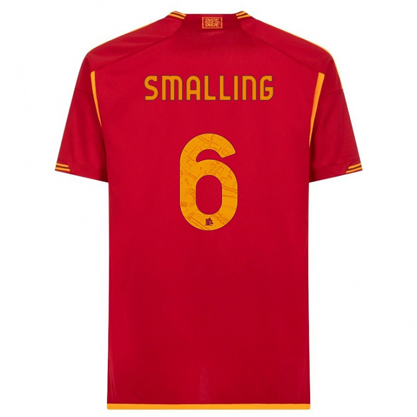Kandiny Hombre Camiseta Chris Smalling #6 Rojo 1ª Equipación 2023/24 La Camisa Chile